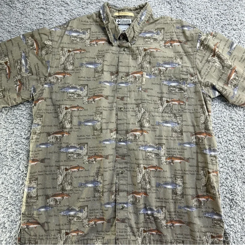 Columbia Shirt Mens Extra Large PFG Performance Fishing Gear River Lodge Outdoor - Picture 2 of 3